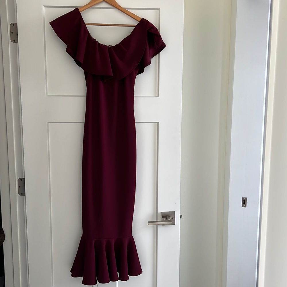 Maroon Trumpet Dress